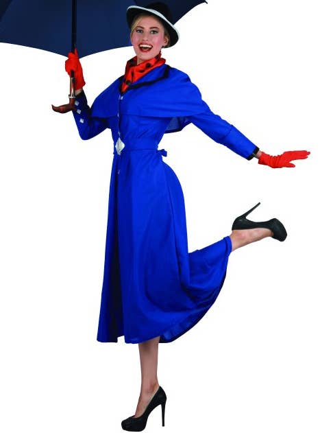 English Nanny Women's Mary Poppins Fancy Dress Costume Close Image