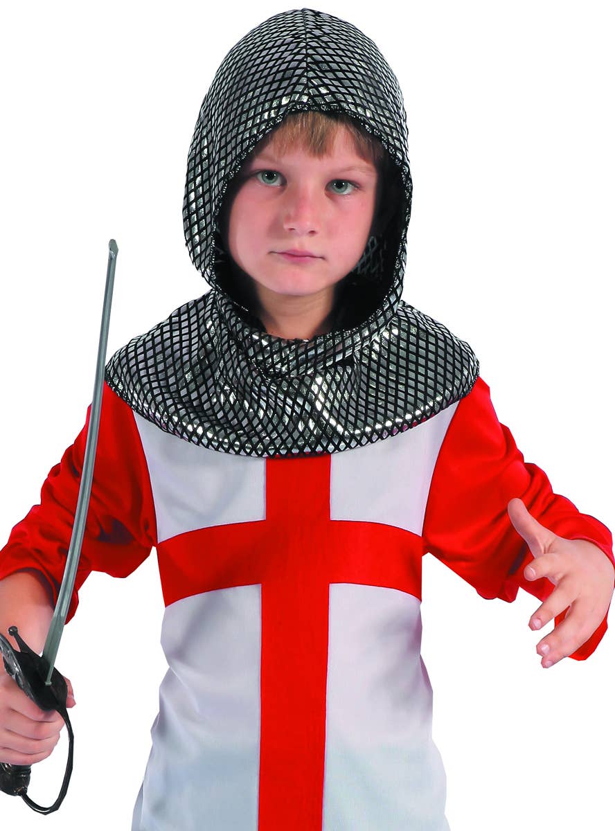 Medieval Boys Knight Fancy Dress Costume - Close Image