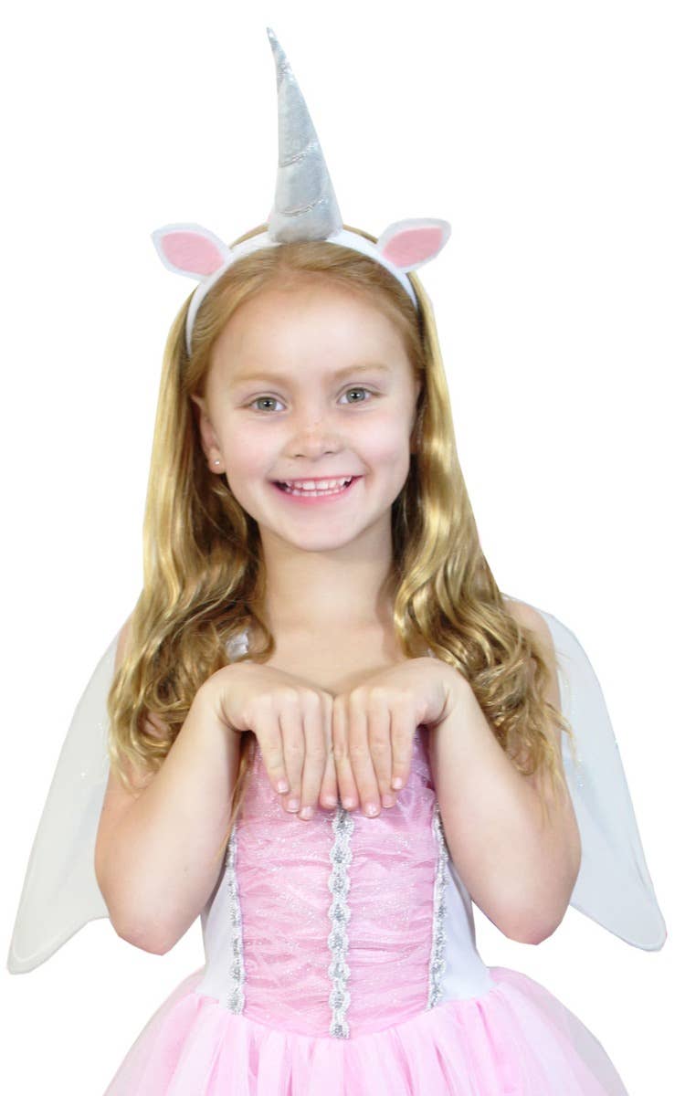 Girls Magical Unicorn Outfit Fancy Dress Costume - Front Close Up