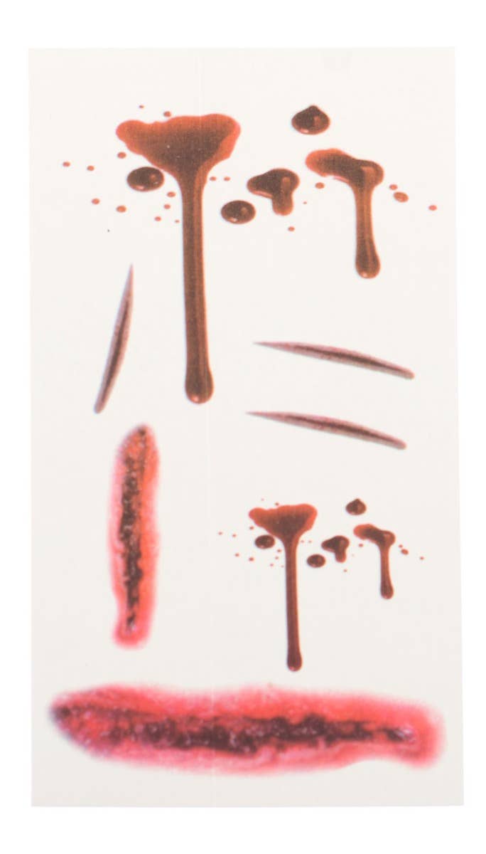 Blood Splatter Fake Temporary Wound Tattoo Main Image