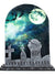 Image of Moonlit Graveyard and Bats Tombstone with Lights and Sound - Main Image