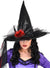 Adults Sequinned Black Witch Hat with Roses and Netting - Main Image