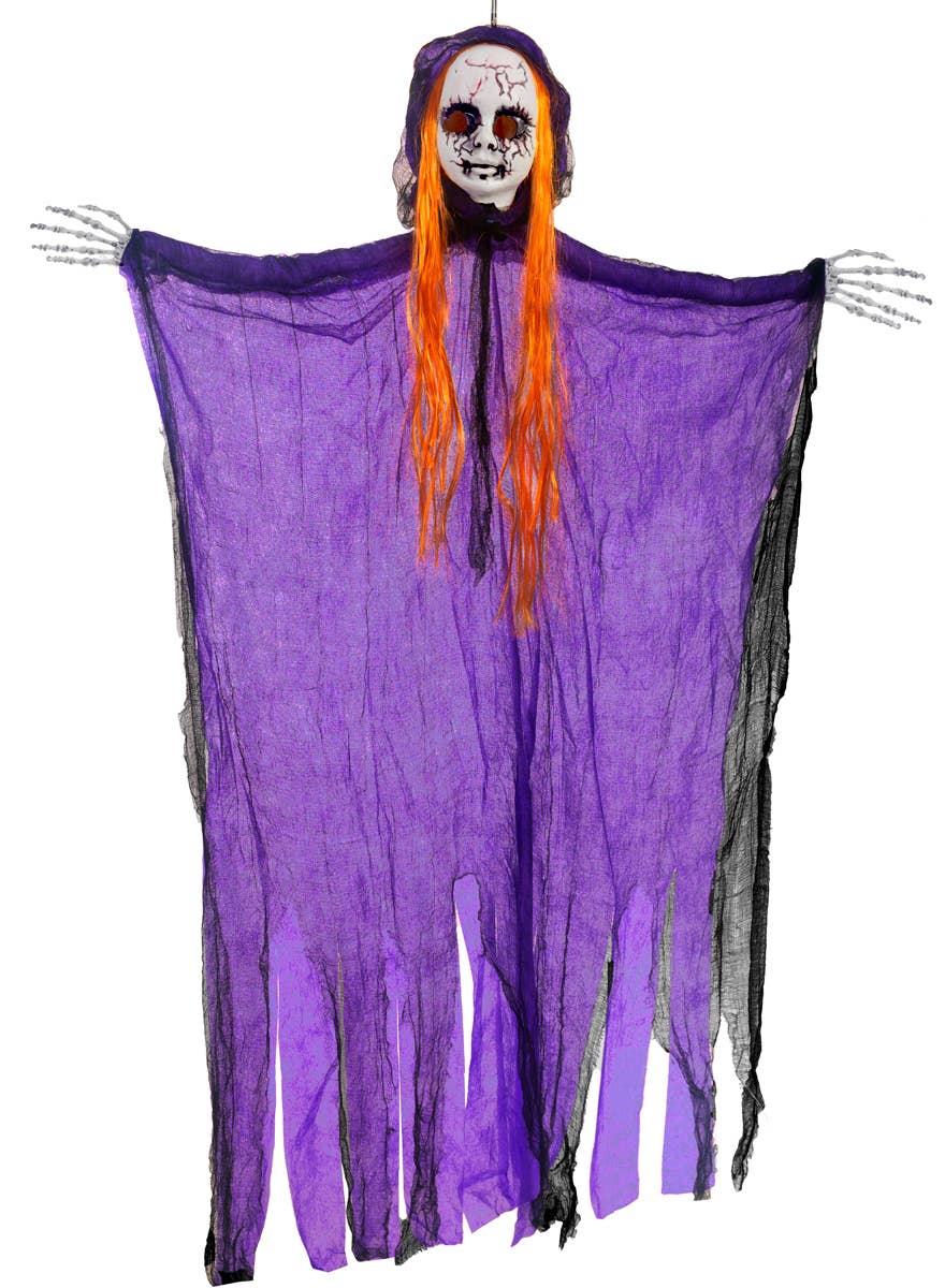 Light Up Purple and Orange Creepy Doll Hanging Halloween Prop - Alternate Image