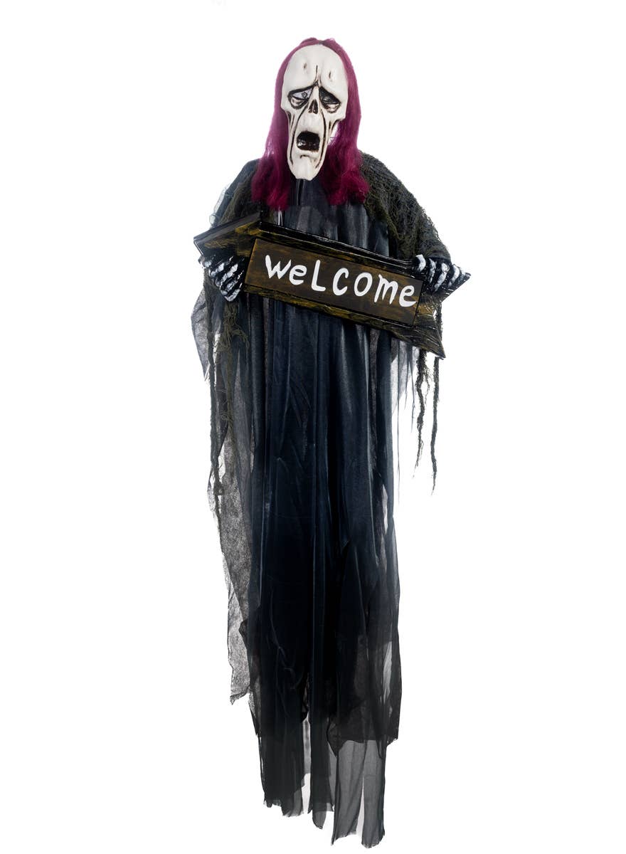 Spooky Corpse Light Up Hanging Decoration with Welcome Sign - Alternate Image