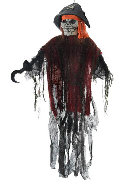 Hanging Skeleton Pirate Prop with Lights and Sounds