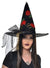 Black Witch Hat with Embroidered Roses, Skeleton Hand and Veil