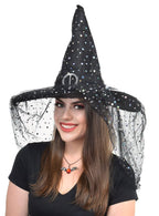 Women's Holographic Dots Witch Hat