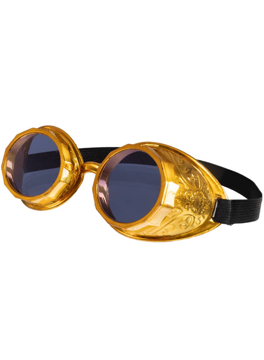 Brass Look Steampunk Costume Goggles - Alternative Image