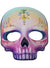 Purple and Blue Jewel Printed Flat Day of the Dead Costume Mask