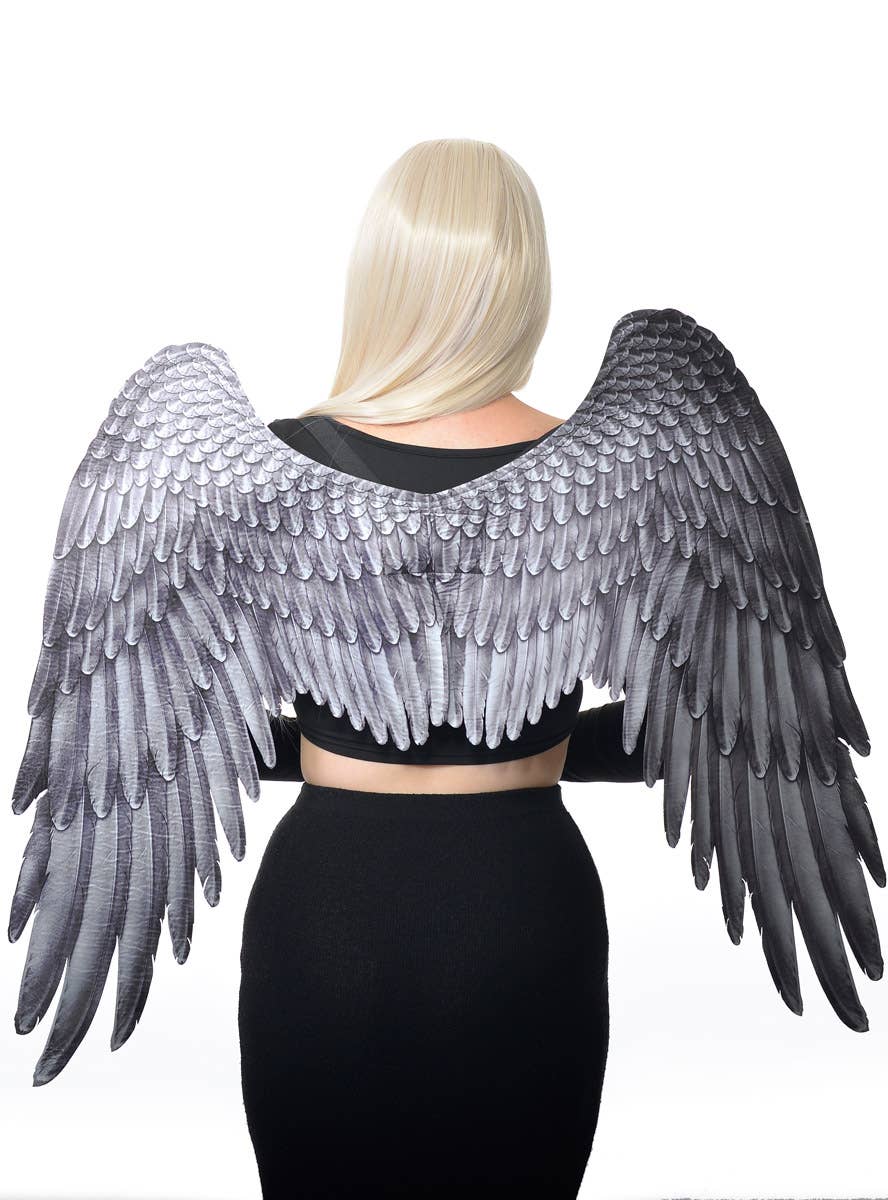 75cm x 105cm Large Black Fabric Dark Angel Costume Wings