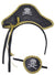 Black and Gold Braid Glitter Eye Patch and Headband Pirate Set