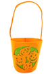 Orange Felt Trick or Treat Bucket with Green Pumpkins