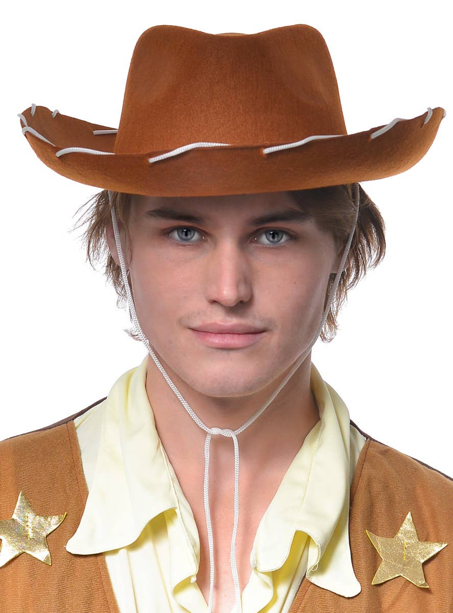 Adult's Brown Toy Story Woody Cowboy Costume Hat Main Image