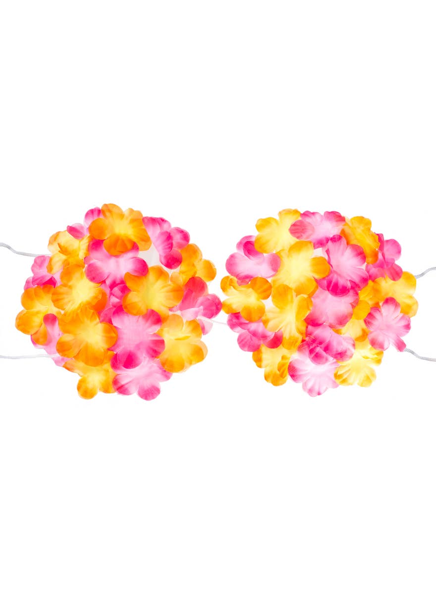 Pink and Orange Hawaiian Flower Bra