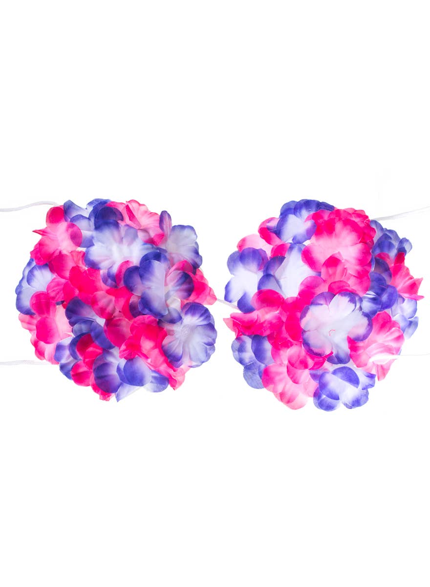 Purple and Pink Hawaiian Flower Bra