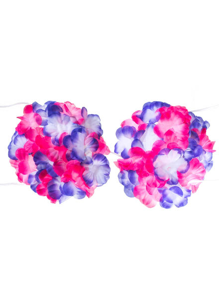 Purple and Pink Hawaiian Flower Bra