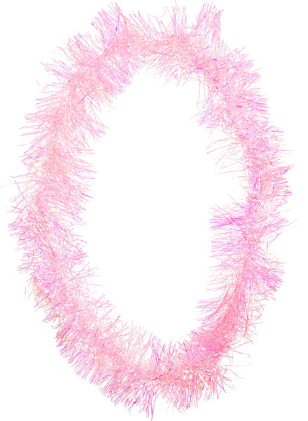 Iridescent Pale Pink Tinsel Strand Lei Accessory