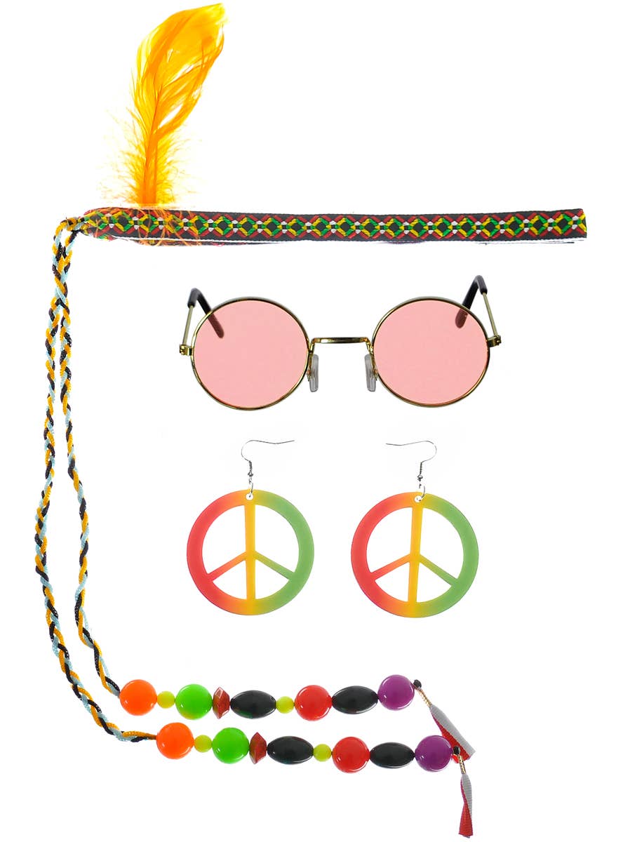 Peace 1970's Hippie Costume Accessory Set - 3 Piece