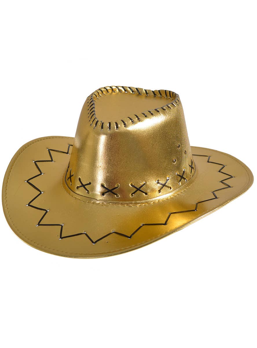 Adult's Metallic Gold Cowboy Costume Hat