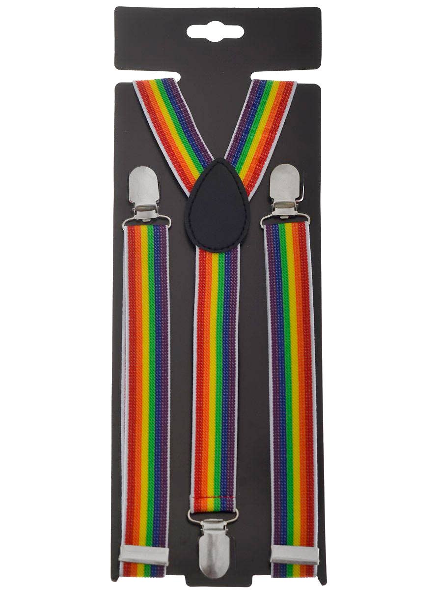 Adjustable Vertical Rainbow Striped Costume Braces