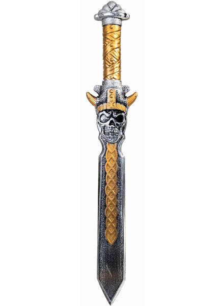 Silver and Gold Viking Skull Costume Sword