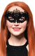 Image of Flocked Finish Black and Gold Crown Masquerade Mask