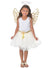 Gold and White Girls Christmas Angel Costume Set with Tutu, Wings and Halo