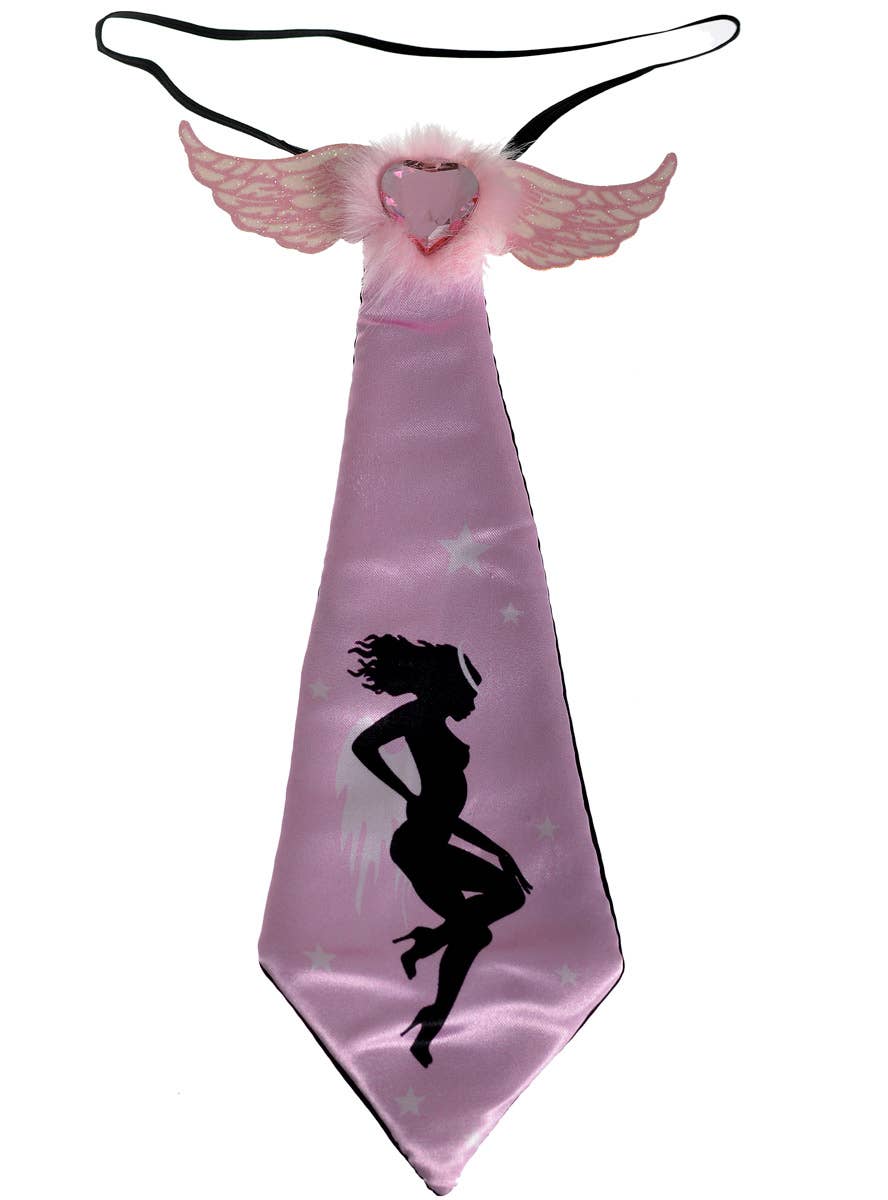 Pink Satin Hen's Night Costume Tie