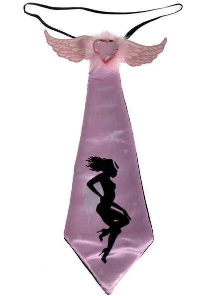 Pink Satin Hen's Night Costume Tie