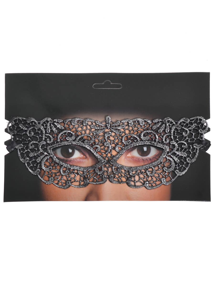 Silver Lace Womens Masquerade Mask