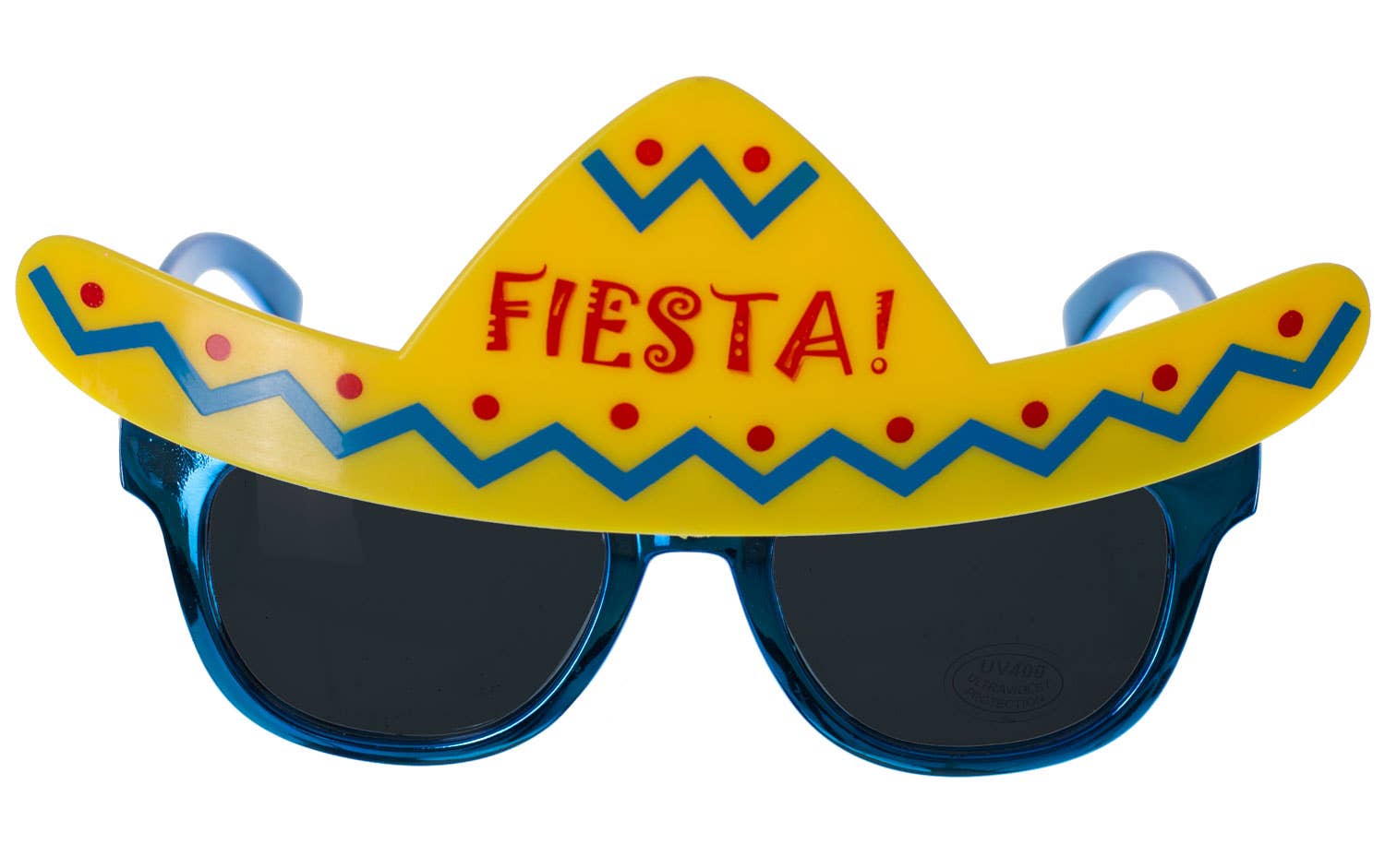 Novelty Blue Frame Mexican Fiesta Sombrero Costume Glasses - View 2