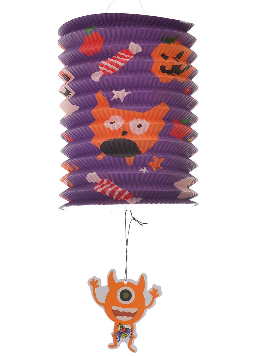 Purple and Orange Monster Halloween Lantern