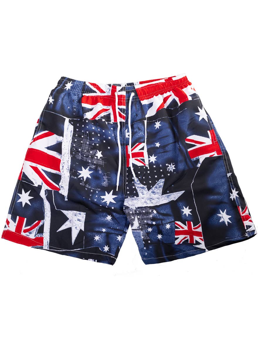 Mens Australia Day Board Shorts with Aussie Flag Print- Front Image