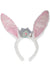 Sparkly Pink Rabbit Costume Ears with Mini Silver Crown