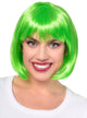 Womens Short Neon Green Bob Wig with Front Fringe - Main Image