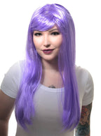 Image of Long Women's Straight Light Purple Costume Wig with Fringe