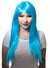 Image of Long Women's Straight Light Blue Costume Wig with Fringe