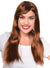 Womens Long Straight Brown Costume Wig with Side Fringe
