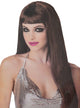 Women's Long Brown Straight Costume Wig with Fringe