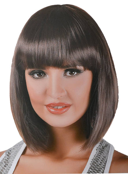 Short Brown Bob Women's Costume Wig with Bangs