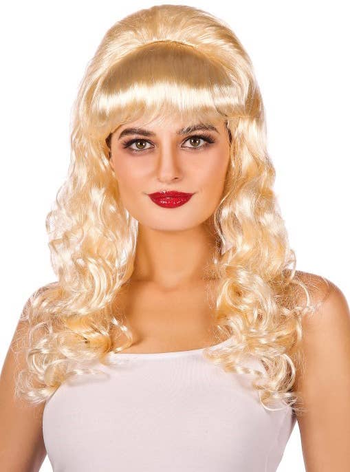 Women's Blonde Beehive Style Costume Wig