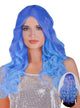 Blue Ombre Women's Curly Costume Wig with Centre Part