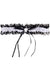 Black and White Satin Garter with Lace Trim and White Jewel