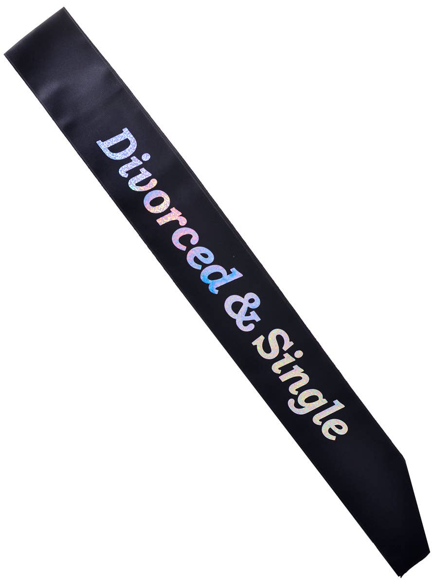 Black Satin Sash with Divorced and Single
