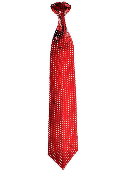 Red Sequinned Costume Neck Tie with Elastic