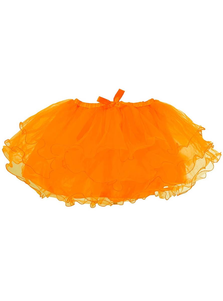 Image of 1980s Neon Orange Womens Costume Tutu