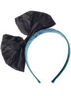 Blue and Black Lace 80's Costume Headband with Bow