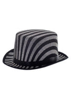 Black and Silver Striped Lurex Top Hat Costume Accessory