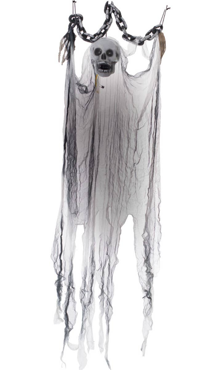 Hanging Animated Skeleton Ghost Halloween Decoration with Noise, Sound and Movement Main Image