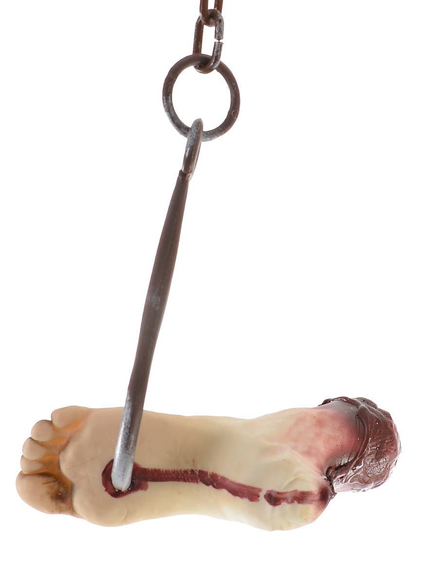 Severed Leg Foot On Hook Haunted House Halloween Decoration Alternate Image 2